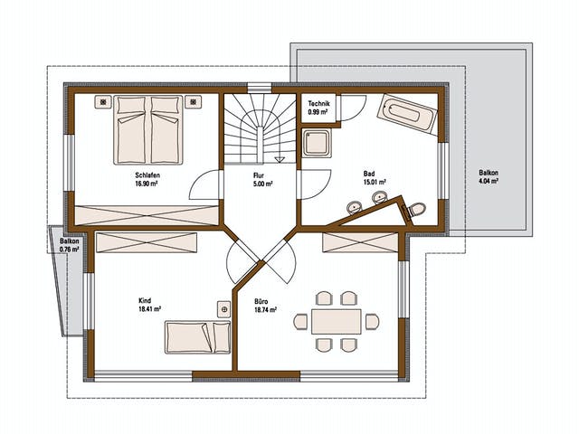 Fertighaus MH EMOTION von Fertighaus WEISS Schlüsselfertig ab 481191€, Pultdachhaus Grundriss 2