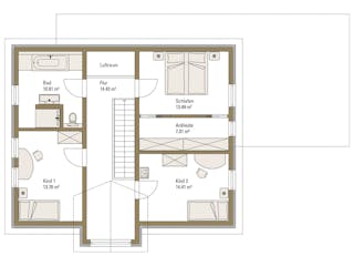 Fertighaus MH LIFE von Fertighaus WEISS Schlüsselfertig ab 445180€, Satteldach-Klassiker Grundriss 2