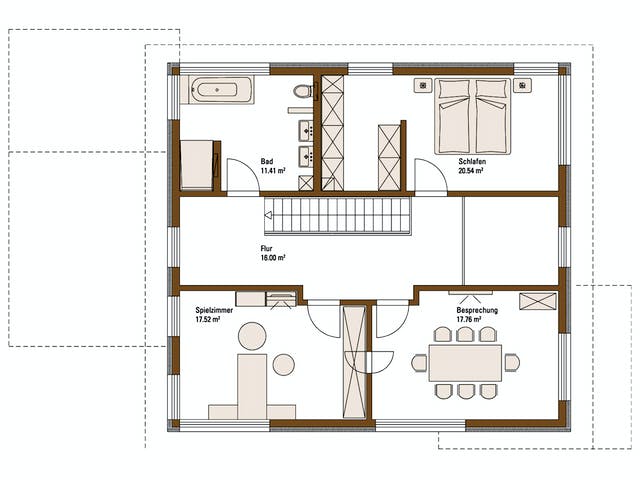 Fertighaus MH FUTURE Mannheim von Fertighaus WEISS Schlüsselfertig ab 518512€, Satteldach-Klassiker Grundriss 2