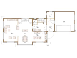 Fertighaus MH STYLE von Fertighaus WEISS Schlüsselfertig ab 647739€, Pultdachhaus Grundriss 1