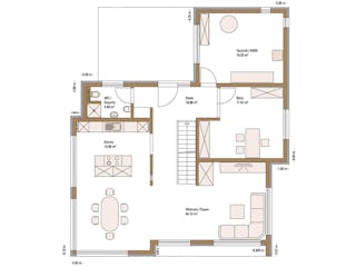 Fertighaus MH Ulm von Fertighaus WEISS Schlüsselfertig ab 553125€, Satteldach-Klassiker Grundriss 1