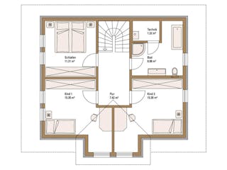 Fertighaus MH VISION von Fertighaus WEISS Schlüsselfertig ab 429926€, Satteldach-Klassiker Grundriss 2