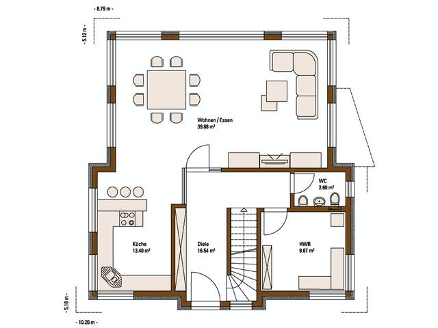 Fertighaus MH Villingen-Schwenningen von Fertighaus WEISS Schlüsselfertig ab 421560€, Pultdachhaus Grundriss 1