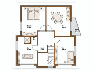 Fertighaus MH Villingen-Schwenningen von WEISS Holzhaus Schlüsselfertig ab 438422€, Pultdachhaus Grundriss 2