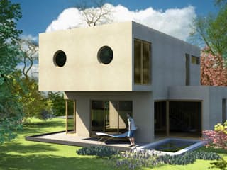 Massivhaus Modern Times von Wagener Systemhausbau Schlüsselfertig ab 284000€, Cubushaus Außenansicht 2