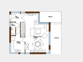 Massivhaus Modern Times von Wagener Systemhausbau Schlüsselfertig ab 284000€, Cubushaus Grundriss 2