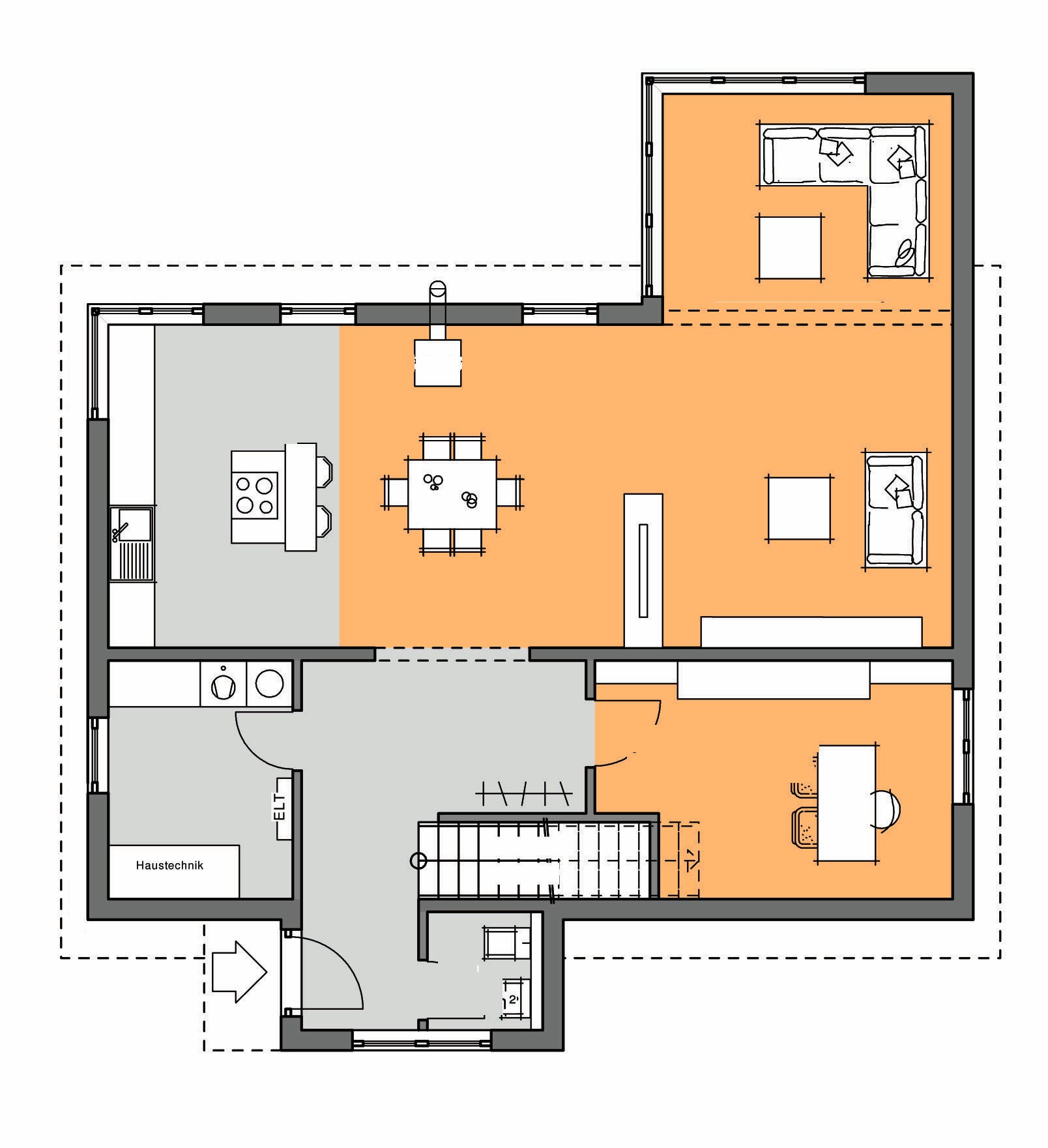 Fertighaus Musterhaus Bad Vilbel - KUBUS Edition Holz von Meisterstück-HAUS Schlüsselfertig ab 459296€, Grundriss 1