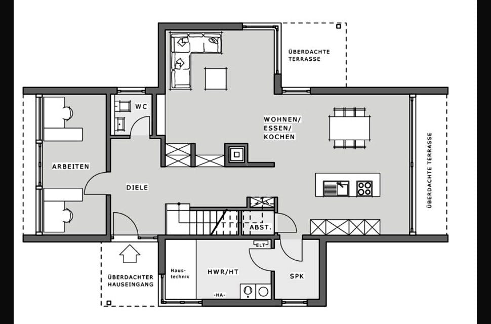 Fertighaus Musterhaus Hameln Box von Meisterstück-HAUS Schlüsselfertig ab 585345€, Cubushaus Grundriss 1