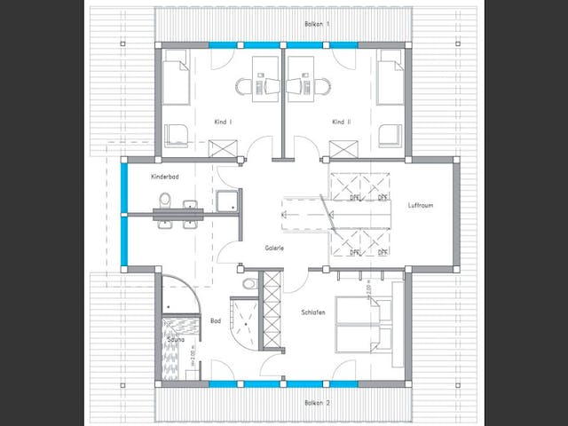 Fertighaus Ästhetik - Musterhaus Langenhagen von Meisterstück-HAUS Schlüsselfertig ab 676540€, Fachwerk Grundriss 1