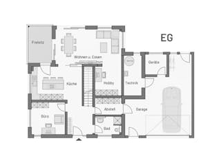 Massivhaus Einfamilienhaus Brand von MYMassivhaus, Satteldach-Klassiker Grundriss 1