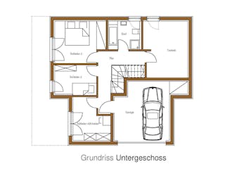 Fertighaus Haus England von Naturholzhaus Bayern, Pultdachhaus Grundriss 1