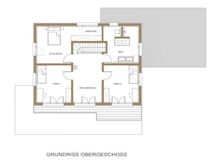 Fertighaus Haus Feldblick von Naturholzhaus Bayern, Satteldach-Klassiker Grundriss 2