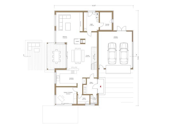 Fertighaus Haus Reichenbach von Naturholzhaus Bayern, Cubushaus Grundriss 1
