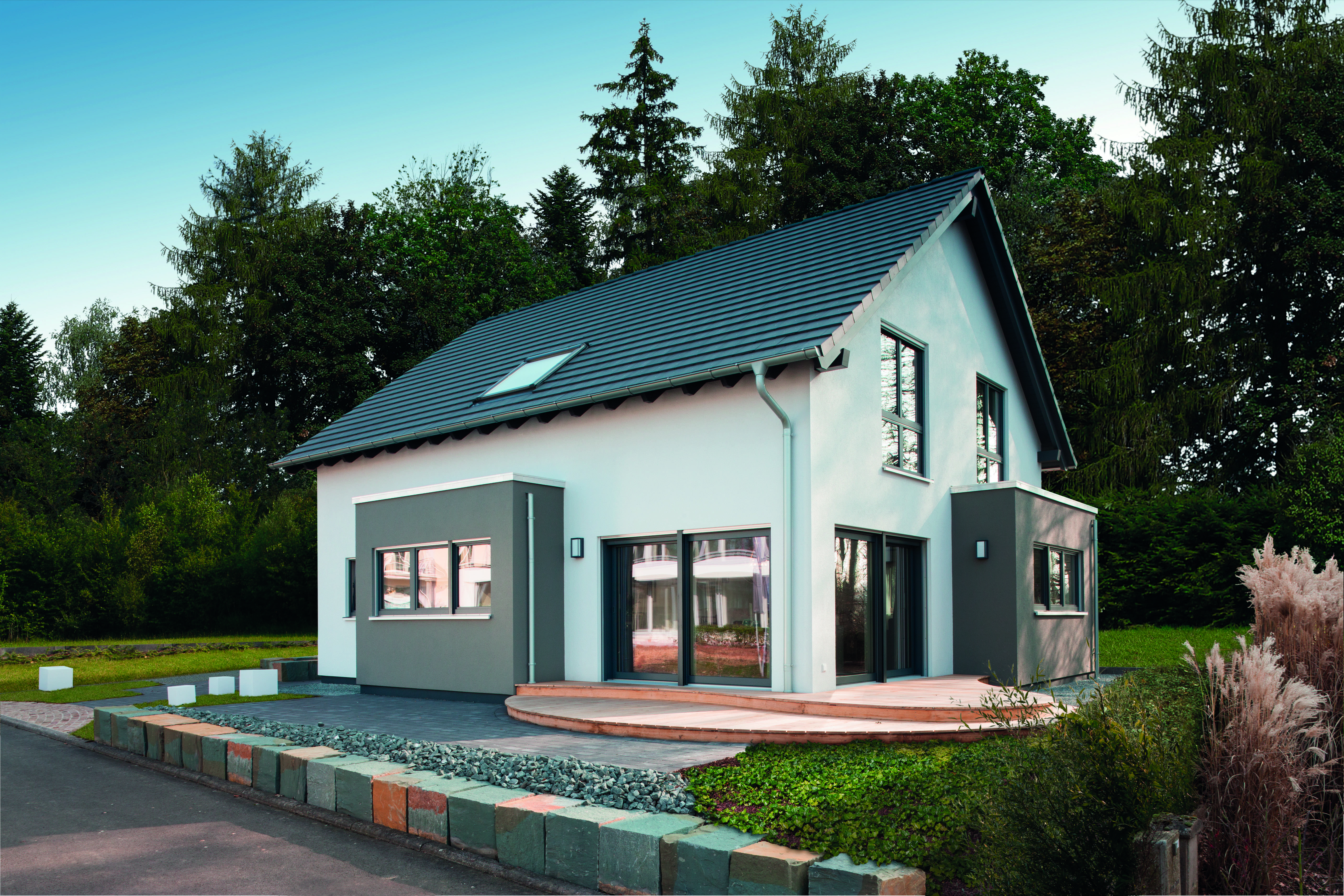 Fertighaus MH Bad Vilbel - NEO 312 von FingerHaus Schlüsselfertig ab 423200€, Satteldach-Klassiker Außenansicht 1