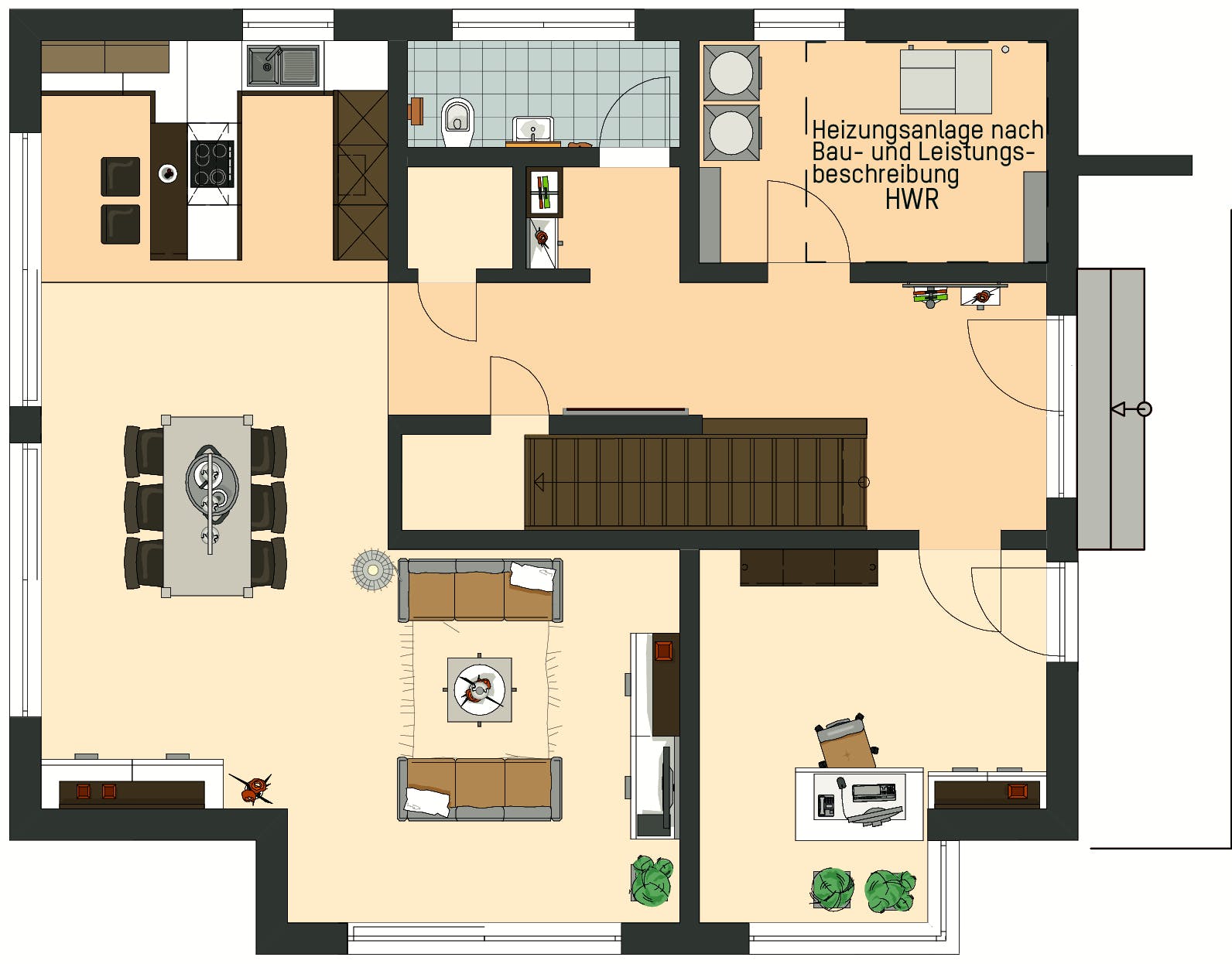 Fertighaus MH Günzburg - NEO von FingerHaus Schlüsselfertig ab 467622€, Satteldach-Klassiker Grundriss 1
