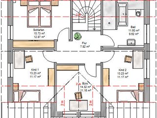 Fertighaus New Edition 159 von Suckfüll Energiesparhaus, Satteldach-Klassiker Grundriss 2
