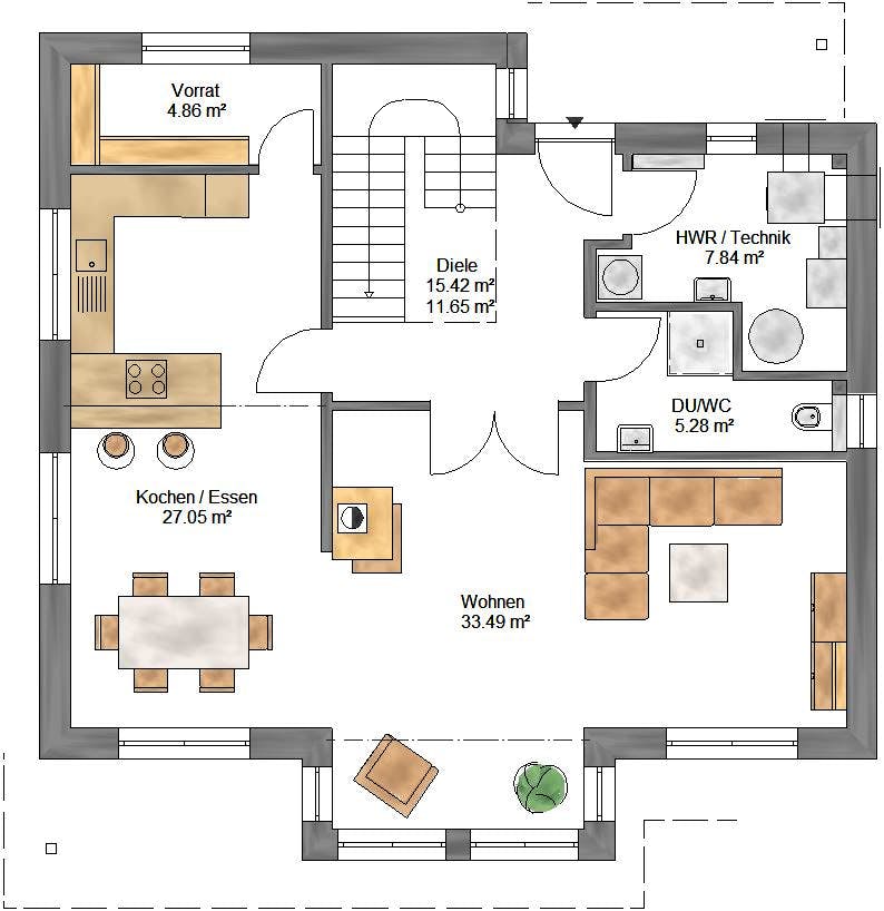Fertighaus New Edition 179 von Suckfüll Energiesparhaus Schlüsselfertig ab 451350€, Satteldach-Klassiker Grundriss 1