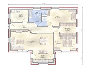 Massivhaus Bredenbek von Nissen Massivhaus, Bungalow Grundriss 1