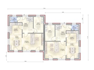 Massivhaus Quickborn von Nissen Massivhaus, Stadtvilla Grundriss 1