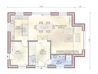 Massivhaus Schinkel von Nissen Massivhaus, Stadtvilla Grundriss 1