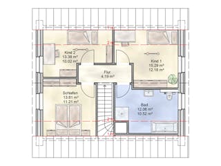 Massivhaus Westensee von Nissen Massivhaus, Satteldach-Klassiker Grundriss 2