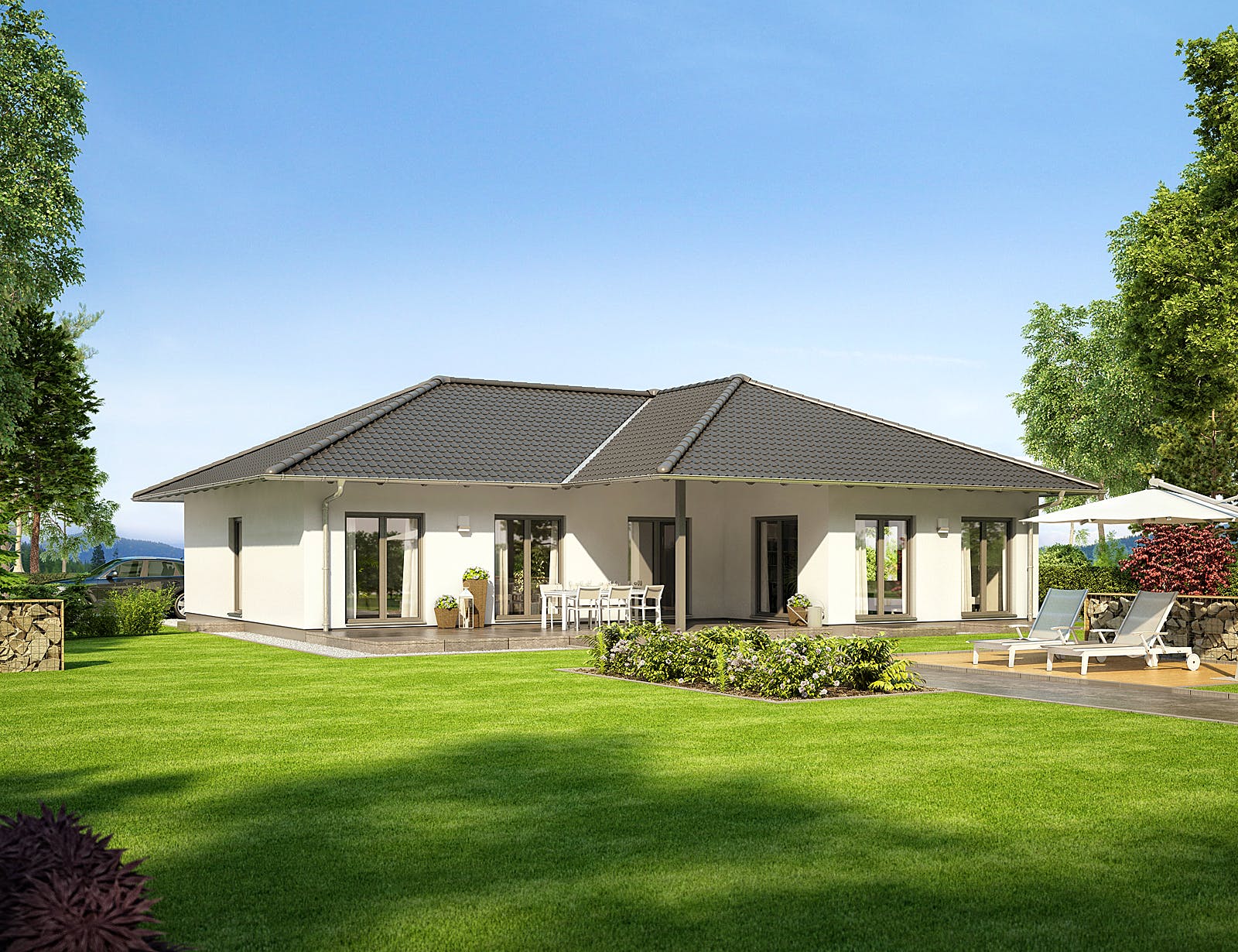 Fertighaus NIVO 140W von FingerHaus Schlüsselfertig ab 384066€, Bungalow Außenansicht 1