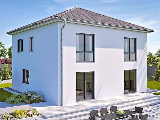 Massivhaus Stadthaus S-150 von NURDA-Hausbau Schlüsselfertig ab 275800€, Stadtvilla Außenansicht 1