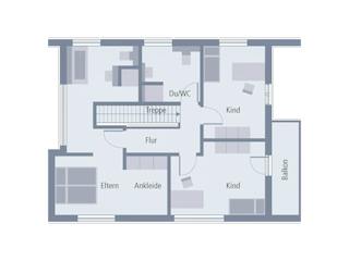 Fertighaus Design 13 von OKAL Haus Schlüsselfertig ab 510900€, Satteldach-Klassiker Grundriss 2