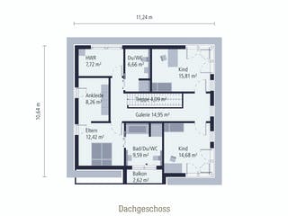 Fertighaus Musterhaus Fellbach von OKAL Haus Schlüsselfertig ab 557900€, Satteldach-Klassiker Grundriss 2