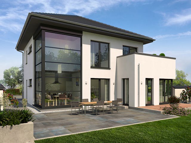 Fertighaus Musterhaus Ingolstadt von OKAL Haus Schlüsselfertig ab 407900€, Stadtvilla Außenansicht 1