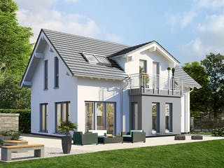 Fertighaus Musterhaus Simmern von OKAL Haus Schlüsselfertig ab 322900€, Satteldach-Klassiker Außenansicht 1