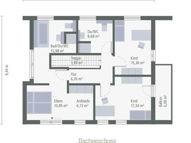 Fertighaus Pult 13 von OKAL Haus Schlüsselfertig ab 528900€, Pultdachhaus Grundriss 2