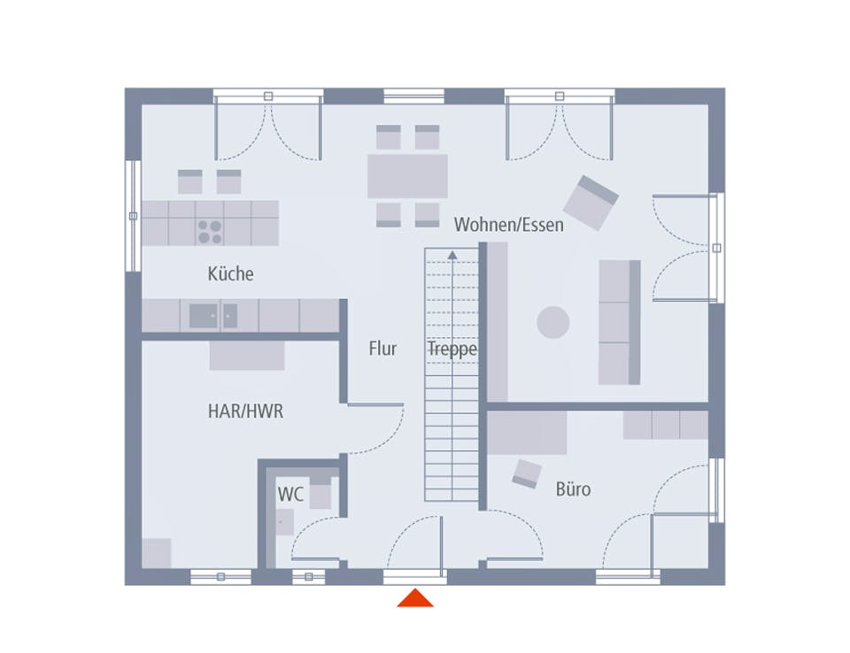Fertighaus Stadtvilla 10 von OKAL Haus Schlüsselfertig ab 419900€, Stadtvilla Grundriss 1