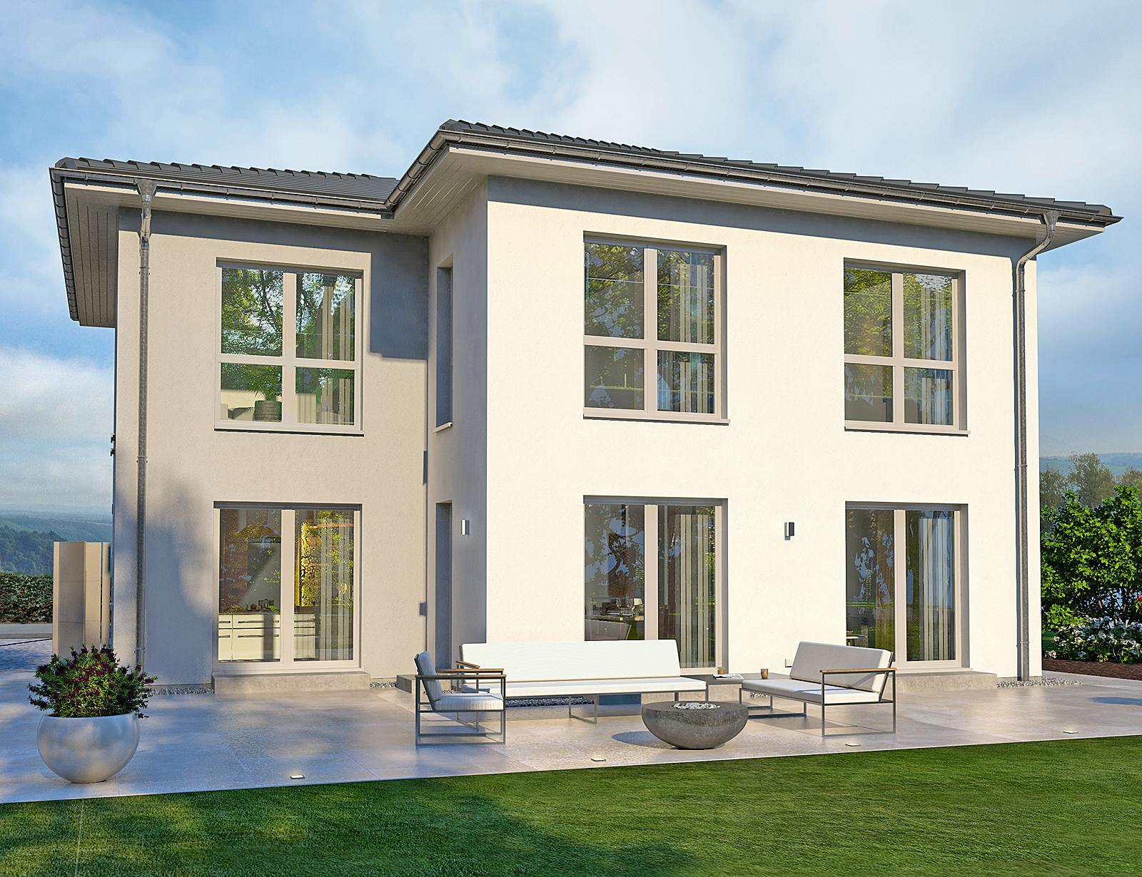 Fertighaus Stadtvilla 23 von OKAL Haus Schlüsselfertig ab 518900€, Stadtvilla Außenansicht 1