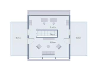 Fertighaus TownHouse 13.2 Satteldach von OKAL Haus Schlüsselfertig ab 605900€, Satteldach-Klassiker Grundriss 3