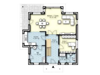 Massivhaus Helsinki von OLFA Haus Schlüsselfertig ab 421500€, Stadtvilla Grundriss 1