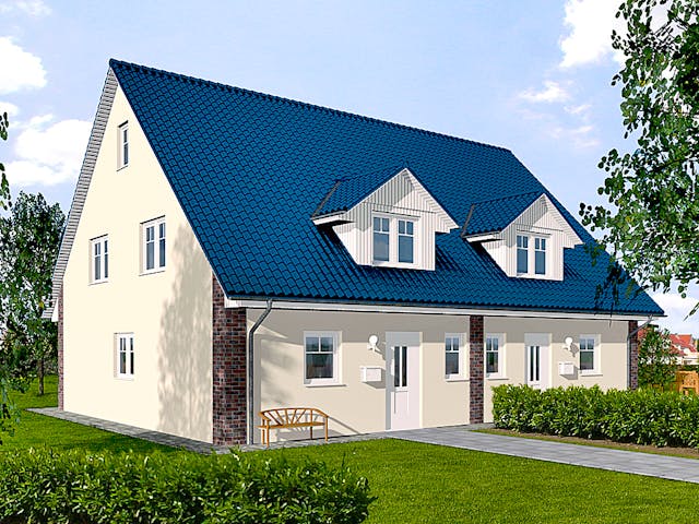 Massivhaus Husum von OLFA Haus Schlüsselfertig ab 254000€, Satteldach-Klassiker Außenansicht 1