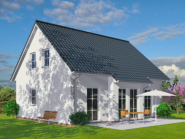 Massivhaus Polaris 1 von OLFA Haus Schlüsselfertig ab 262000€, Satteldach-Klassiker Außenansicht 1