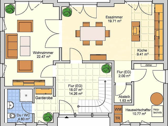 Fertighaus Deklivo von Fingerhut Haus Schlüsselfertig ab 527733€, Pultdachhaus Grundriss 1