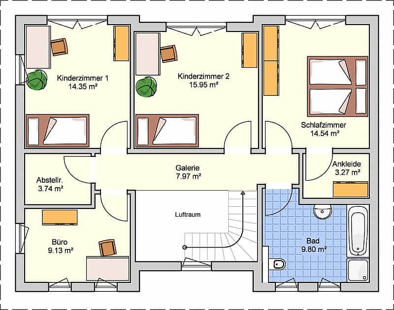 Fertighaus Deklivo von Fingerhut Haus Schlüsselfertig ab 527733€, Pultdachhaus Grundriss 2