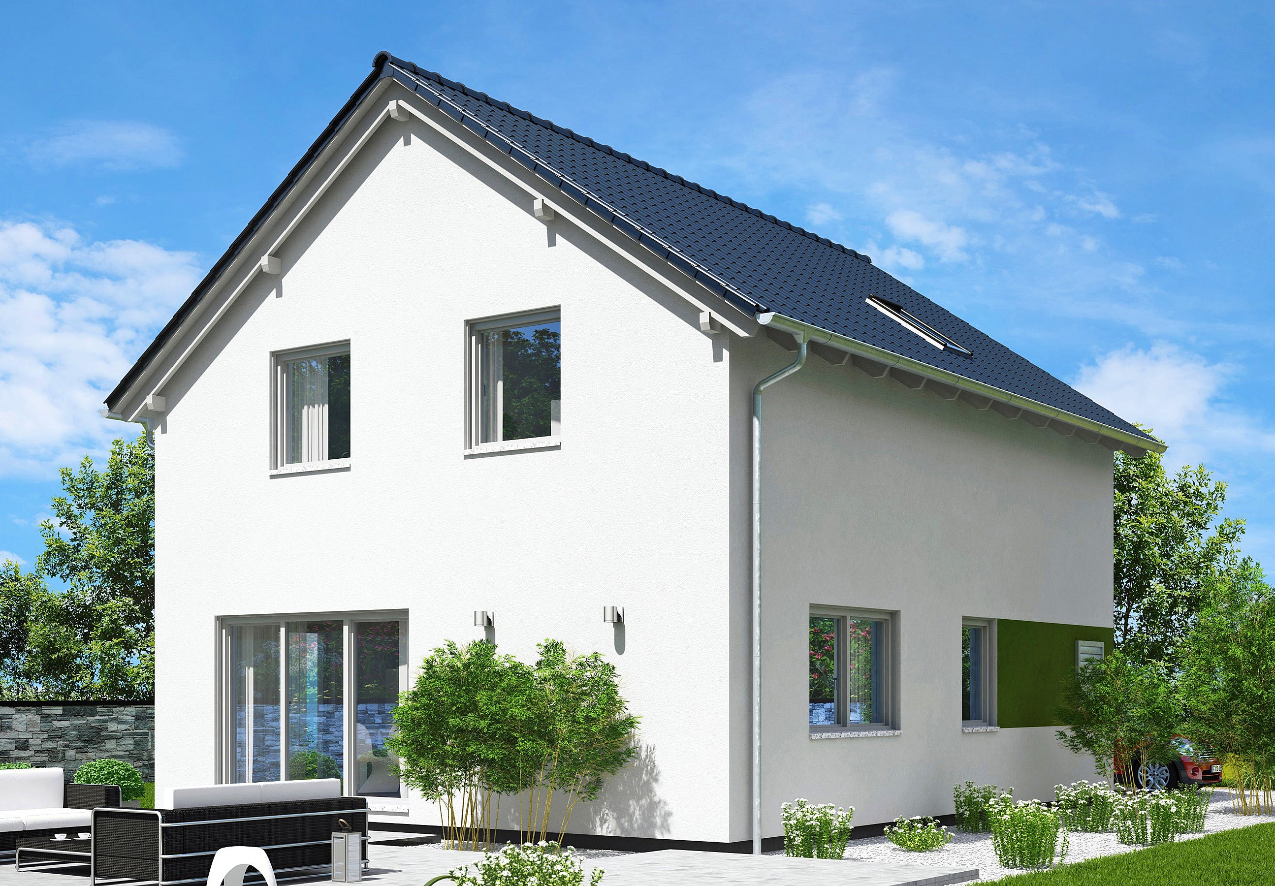 Fertighaus Paris von Fingerhut Haus Schlüsselfertig ab 380915€, Satteldach-Klassiker Außenansicht 1