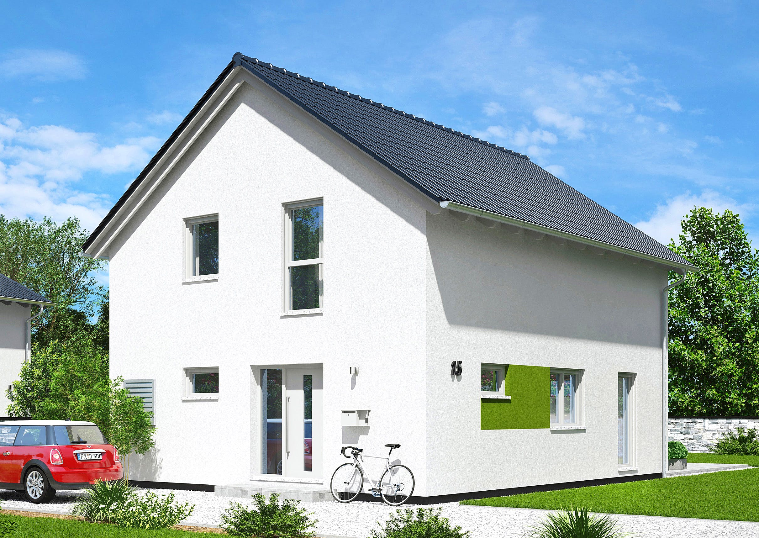 Fertighaus Paris von Fingerhut Haus Schlüsselfertig ab 380915€, Satteldach-Klassiker Außenansicht 2