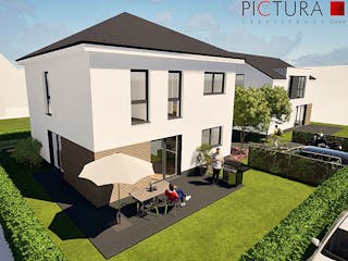Massivhaus Stadtvilla Pictura von PICTURA creativhaus Schlüsselfertig ab 420000€, Stadtvilla Außenansicht 1