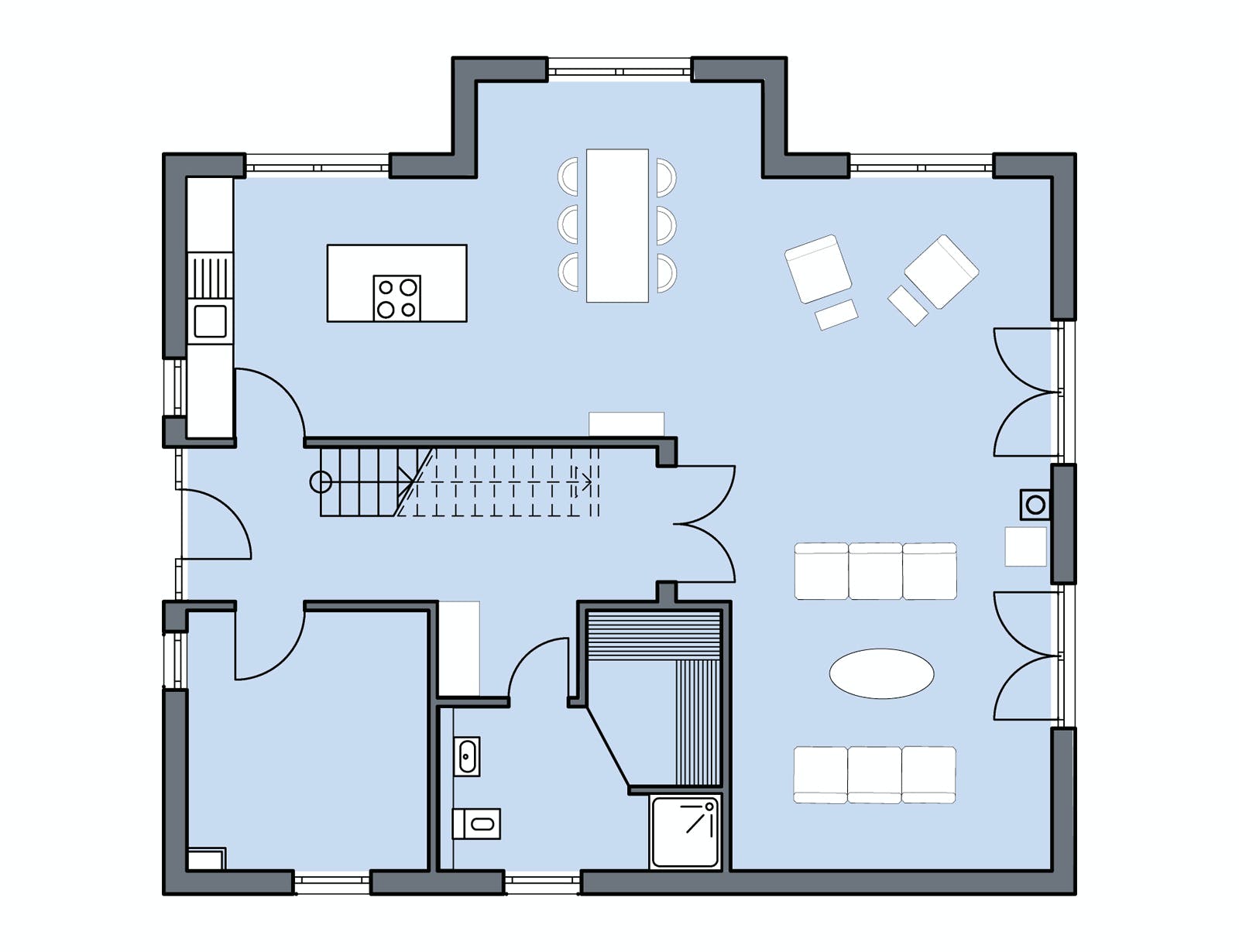 Massivhaus Behringer von Plan-Concept Massivhaus, Satteldach-Klassiker Grundriss 1