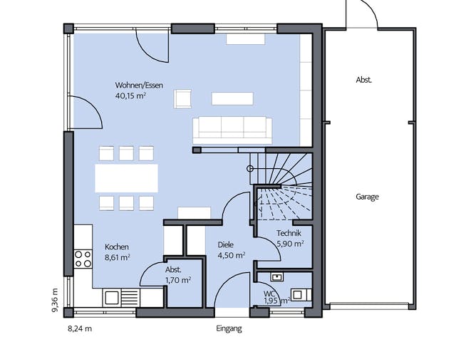 Massivhaus Escher von Plan-Concept Massivhaus, Satteldach-Klassiker Grundriss 1