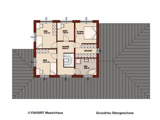 Massivhaus Premium 165/71 von FAVORIT Massivhaus Schlüsselfertig ab 617900€, Stadtvilla Grundriss 2