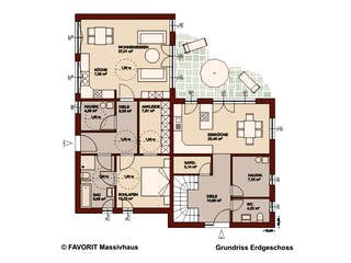 Massivhaus Premium 171/78 von FAVORIT Massivhaus Schlüsselfertig ab 585630€, Cubushaus Grundriss 1