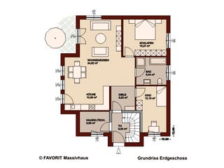 Massivhaus Premium 92/93 von FAVORIT Massivhaus Schlüsselfertig ab 444190€, Stadtvilla Grundriss 1