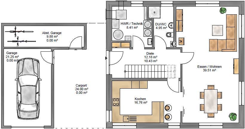 Fertighaus Pulthaus 159 von Suckfüll Energiesparhaus Schlüsselfertig ab 375250€, Pultdachhaus Grundriss 1