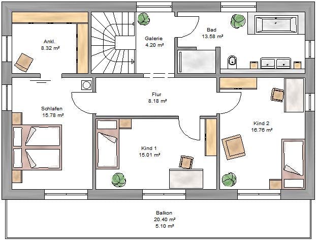 Fertighaus Pulthaus 169 von Suckfüll Energiesparhaus Schlüsselfertig ab 419900€, Pultdachhaus Grundriss 2